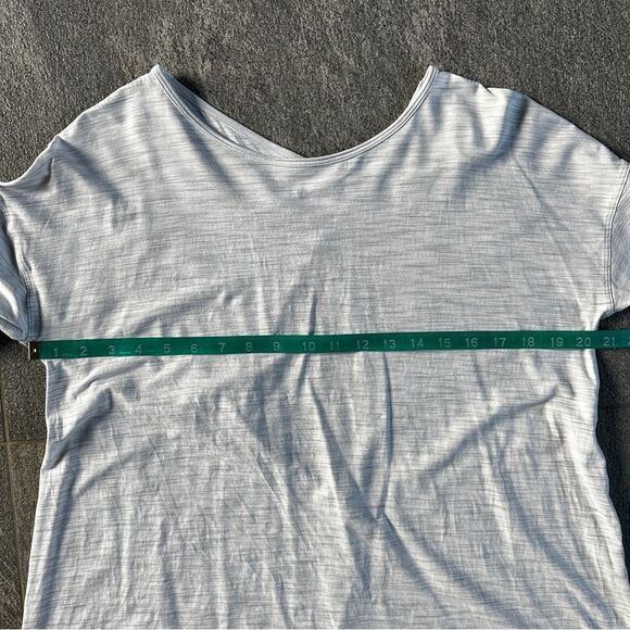 EUC Lululemon Back Into It Long Sleeve Open Strappy Back White Grey S/M Size 6 - Picture 9 of 16